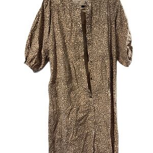 Pink Chicken Leopard Print Midi Dress Sz M